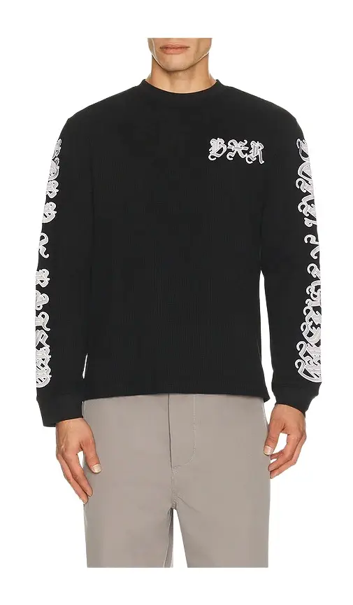 Born x Raised Gothic Embroidered Waffle Thermal