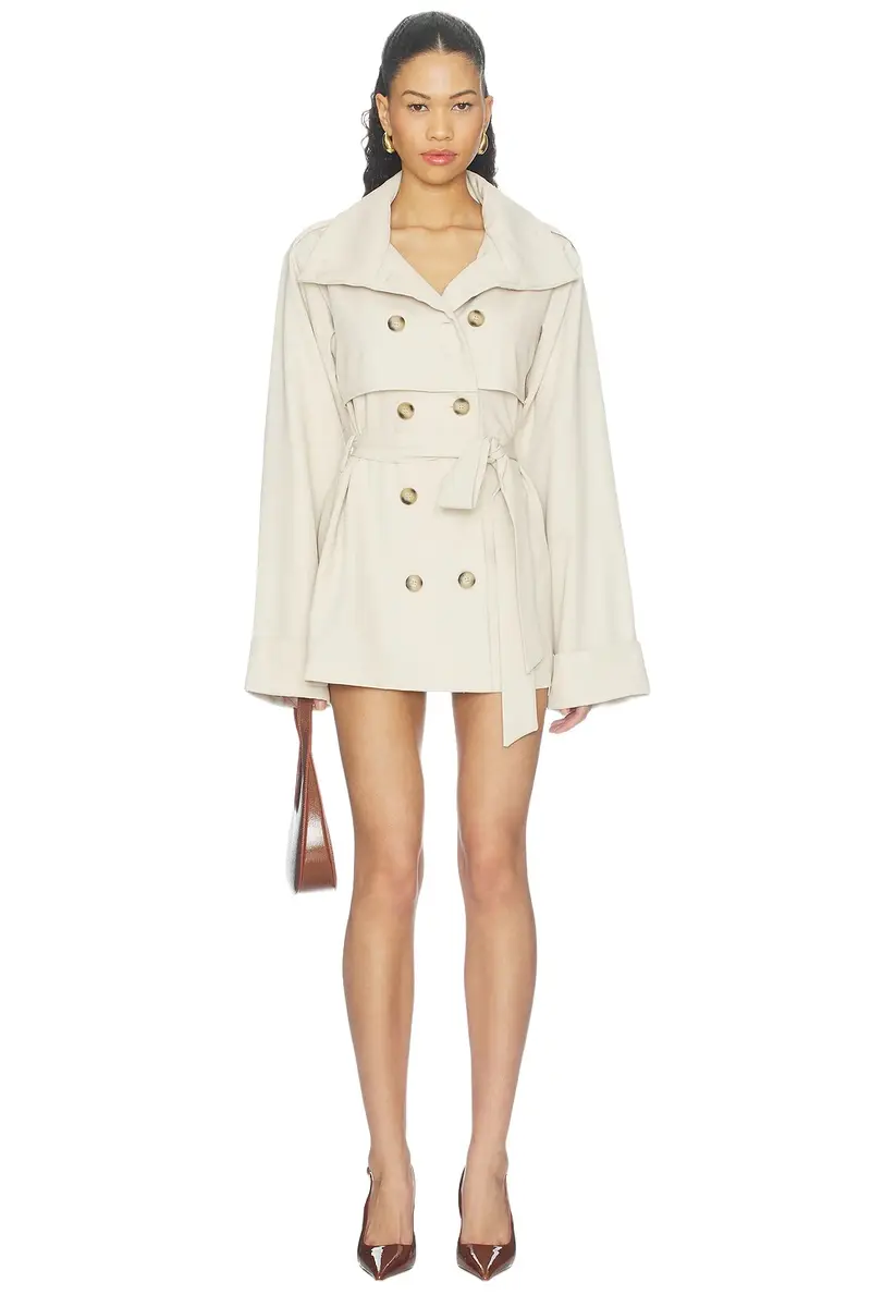 Myka Funnel Neck Trench Dress