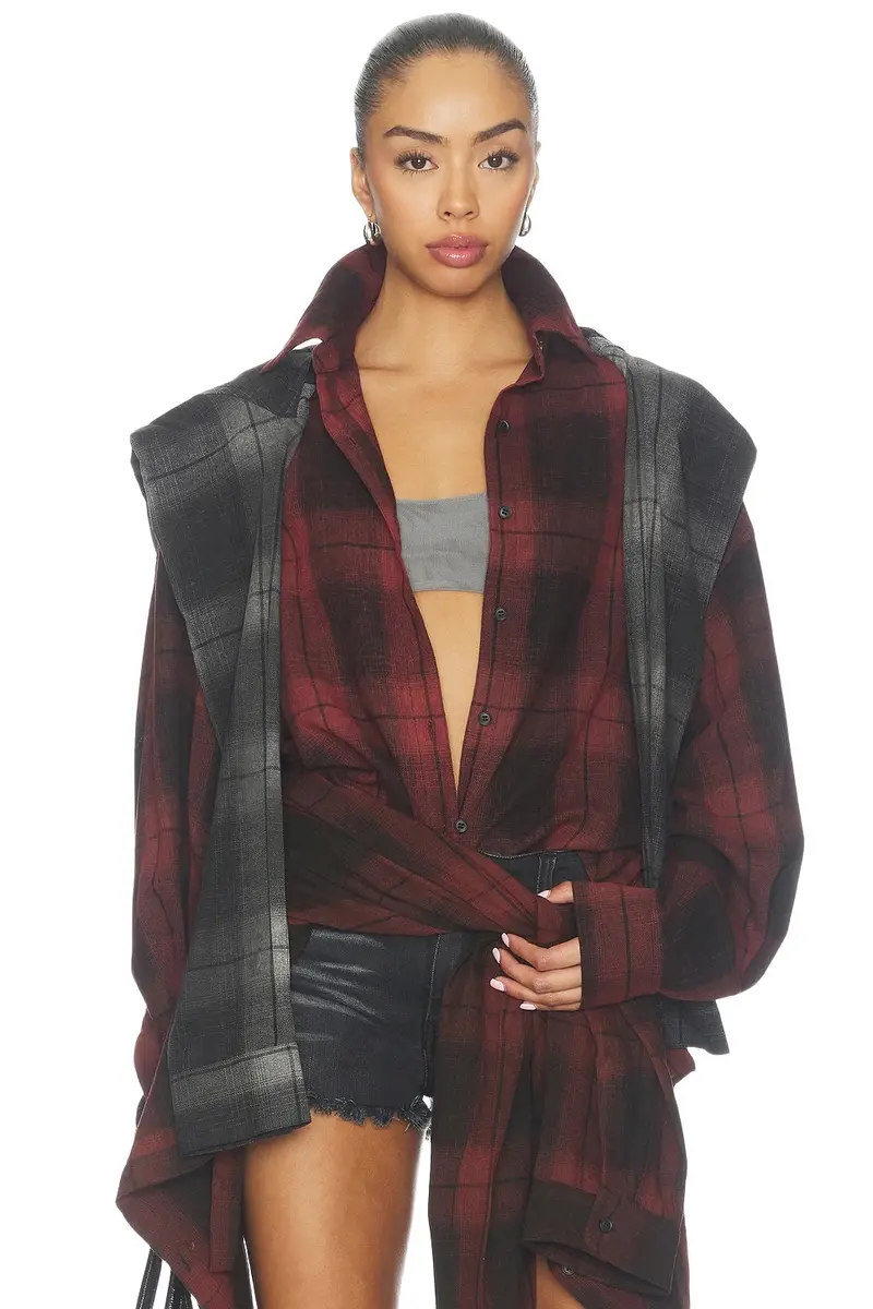 Messy Two-piece Plaid Shirt Messy Two-piece Plaid Shirt