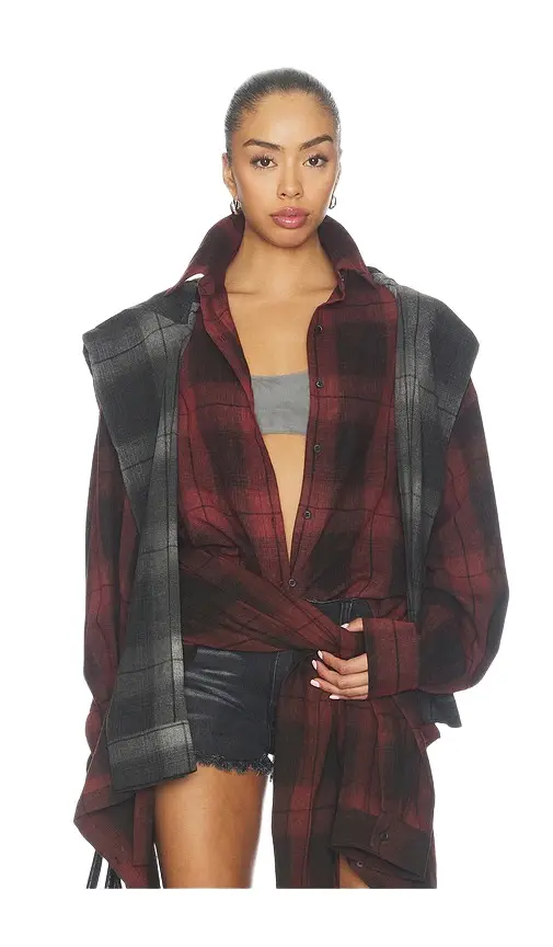 Messy Two-piece Plaid Shirt Messy Two-piece Plaid Shirt