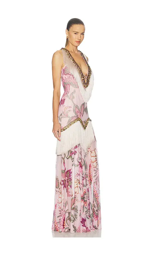 PatBo Boho Fringe Gown | Thumbnail 2 PatBo Boho Fringe Gown | Thumbnail 2