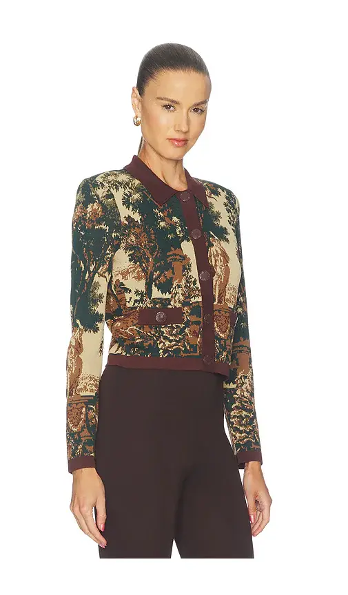 L'Agence Osiris Jacquard Collared Cardi | Thumbnail 2 L'Agence Osiris Jacquard Collared Cardi | Thumbnail 2