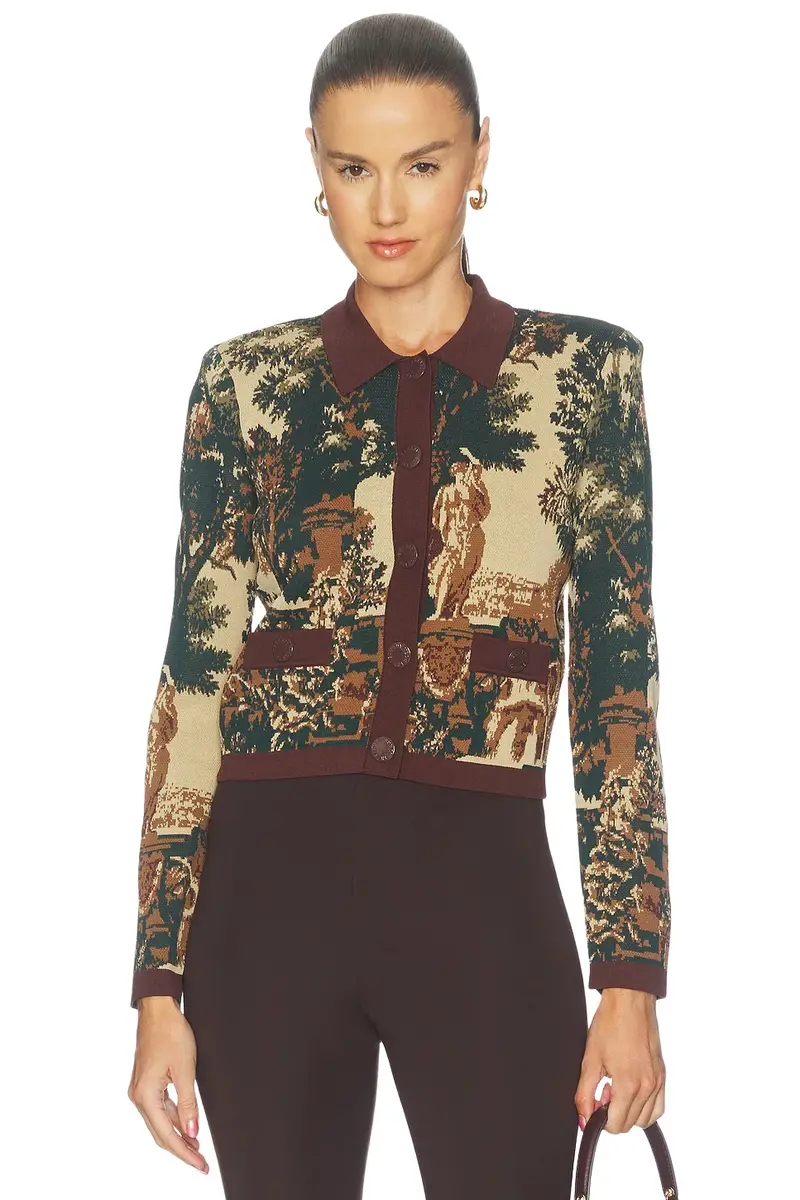 L'Agence Osiris Jacquard Collared Cardi
