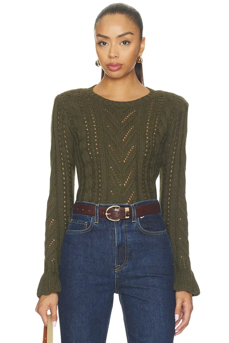 L'Agence Mio Cable Crop Pullover