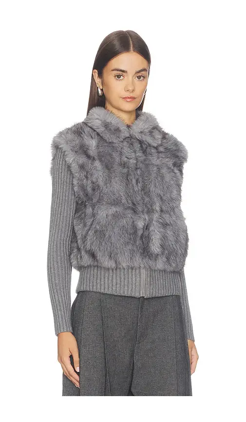 Source Unknown Meti Eco Fur Zip Cardigan | Thumbnail 2 Source Unknown Meti Eco Fur Zip Cardigan | Thumbnail 2