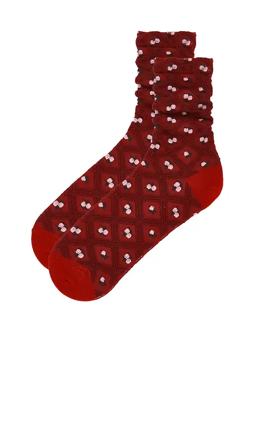 Free People Floral Jaquard Trouser Socks | Thumbnail 2 Free People Floral Jaquard Trouser Socks | Thumbnail 2