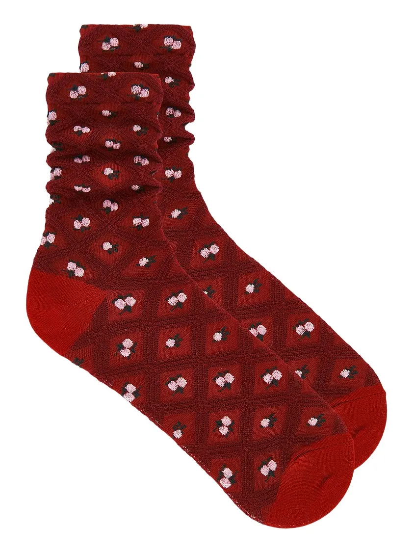Free People Floral Jaquard Trouser Socks