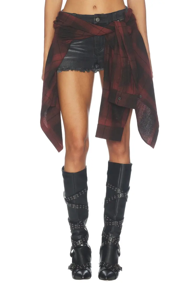 MARRKNULL Knot Shirt Short