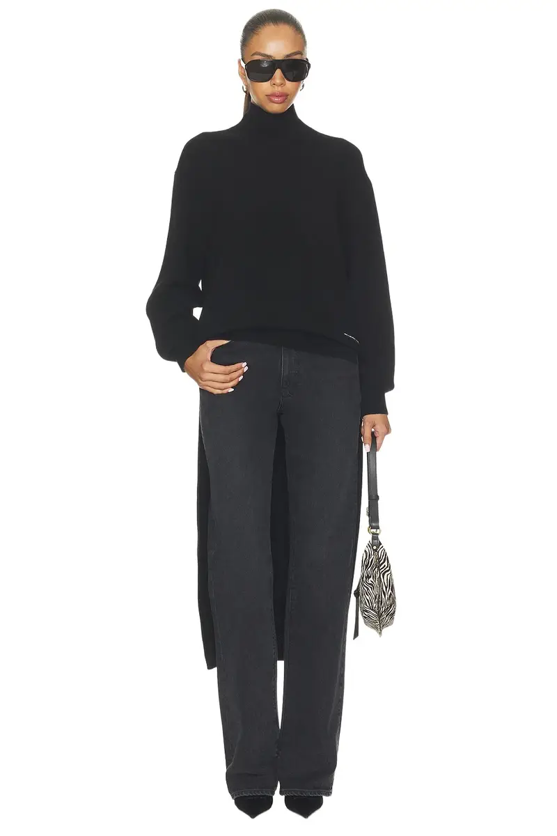 Alexander Wang Long Sleeve Turtleneck With High Low Hem