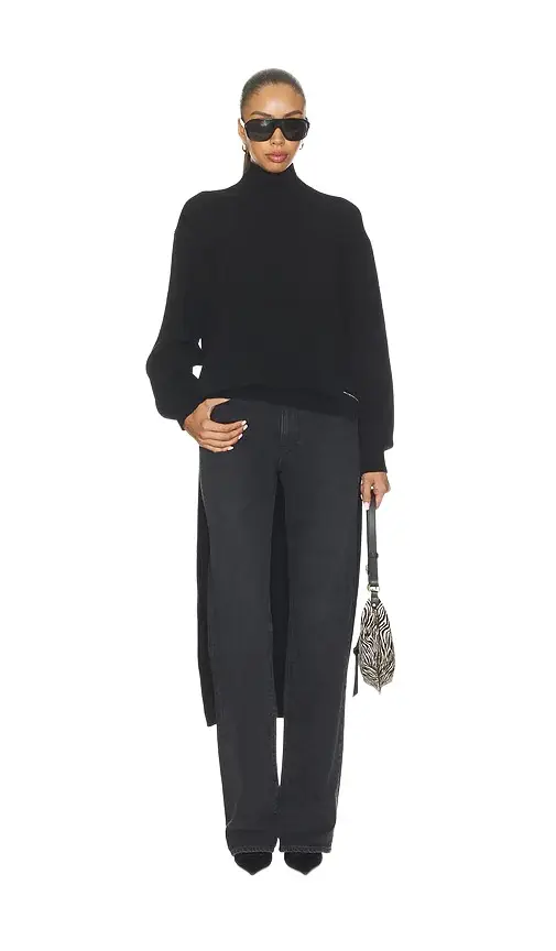 Long Sleeve Turtleneck With High Low Hem Long Sleeve Turtleneck With High Low Hem