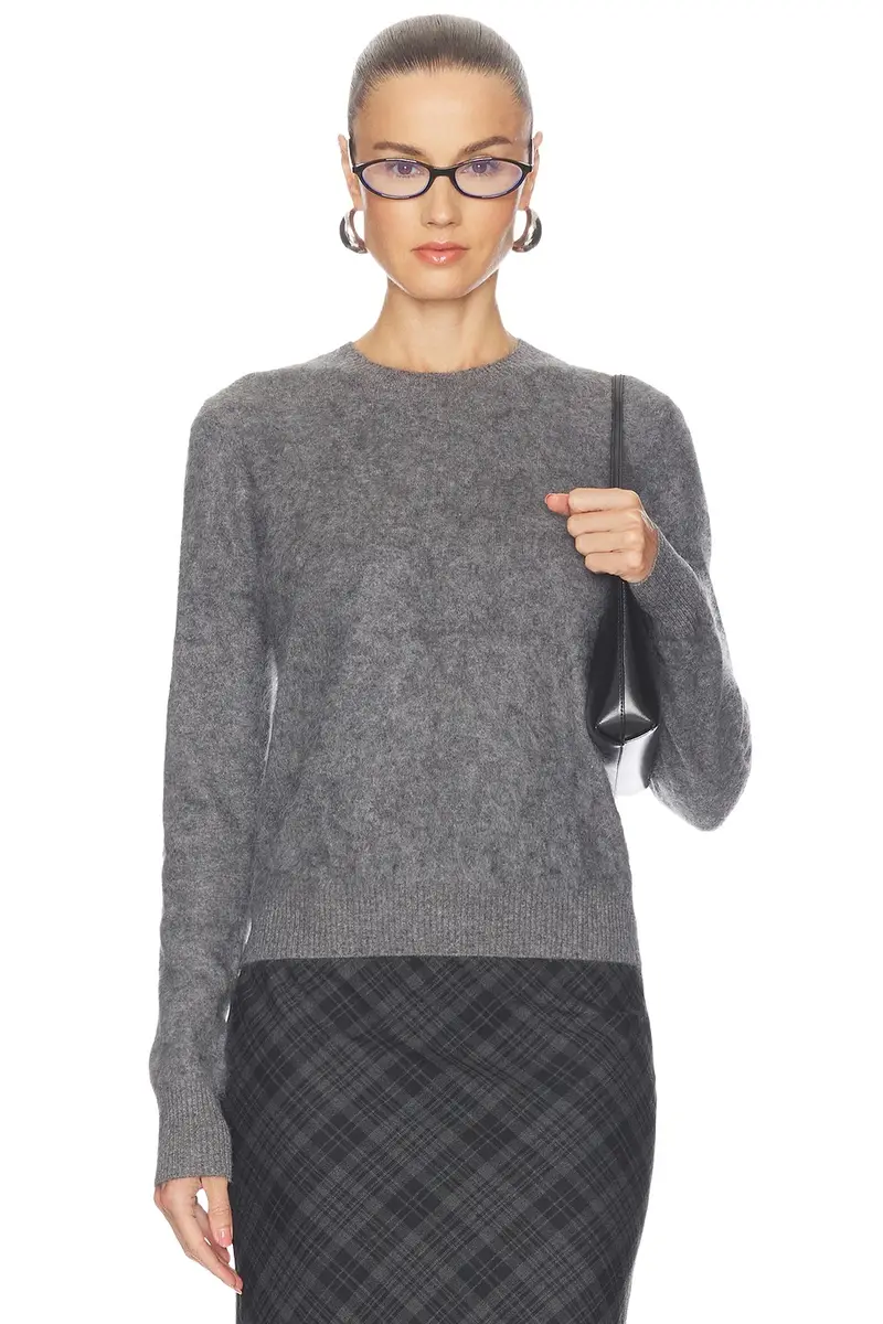 ENZA COSTA Mink Wash Cashmere Easy Crew Sweater