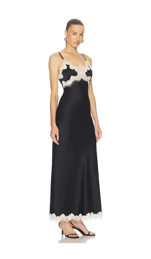 Alice + Olivia Alice + Olivia Julietta Hi Slit Lace Trim Maxi Slip Dress | Thumbnail 2