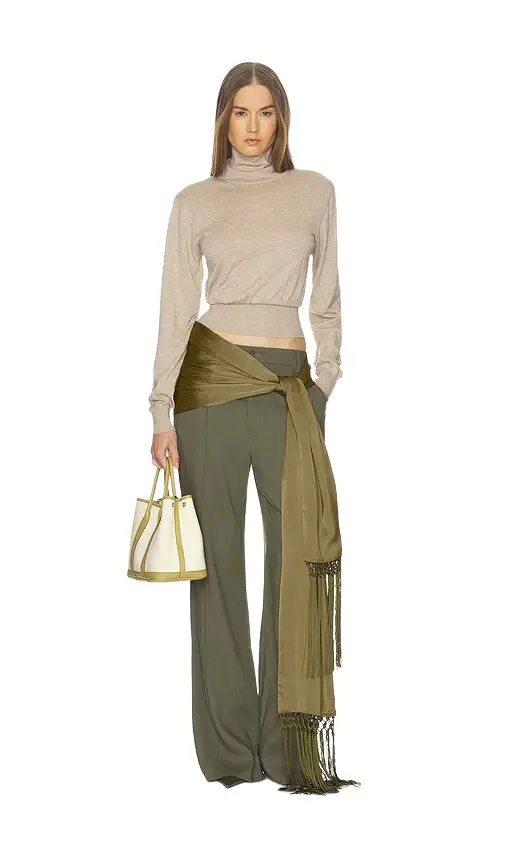 Helsa Satin Scarf Tie With Tassels