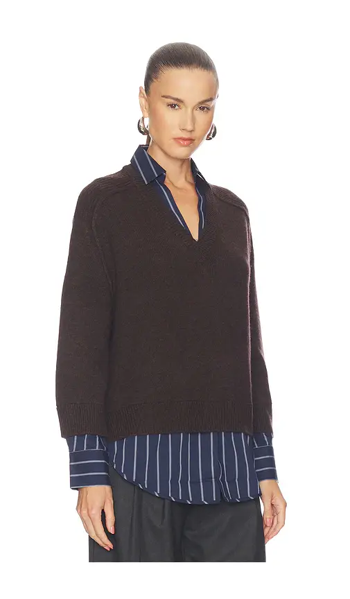 BROCHU WALKER V-neck Printed Layered Pullover Sweater | Thumbnail 2 BROCHU WALKER V-neck Printed Layered Pullover Sweater | Thumbnail 2