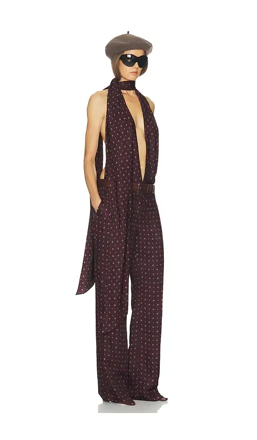 Helsa Scarf Halter Jumpsuit | Thumbnail 2 Helsa Scarf Halter Jumpsuit | Thumbnail 2