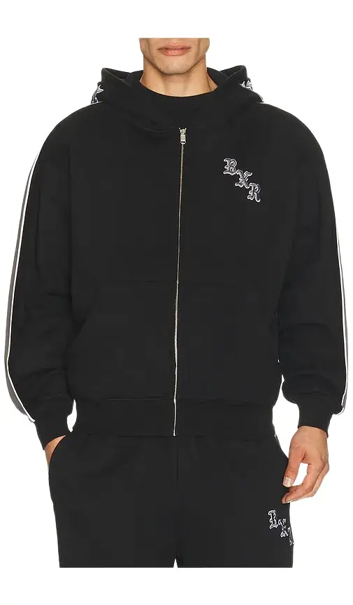 Sport Stripe Zip Up Hoodie