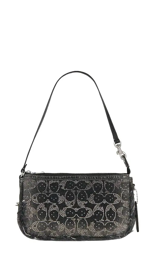 Coach Distressed Denim Crystal Signature Plaza Bag