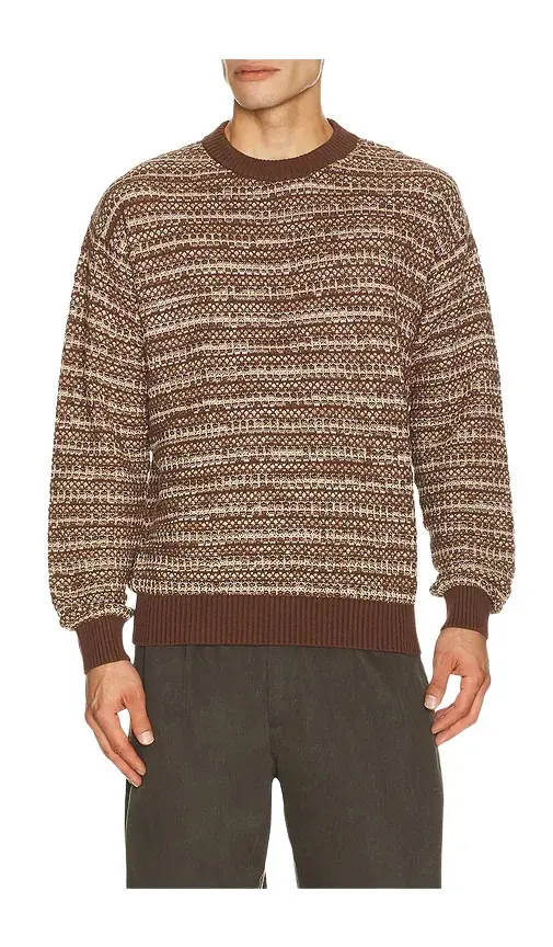 Jardim Cotton Blend Crew Neck Striped Sweater Jardim Cotton Blend Crew Neck Striped Sweater