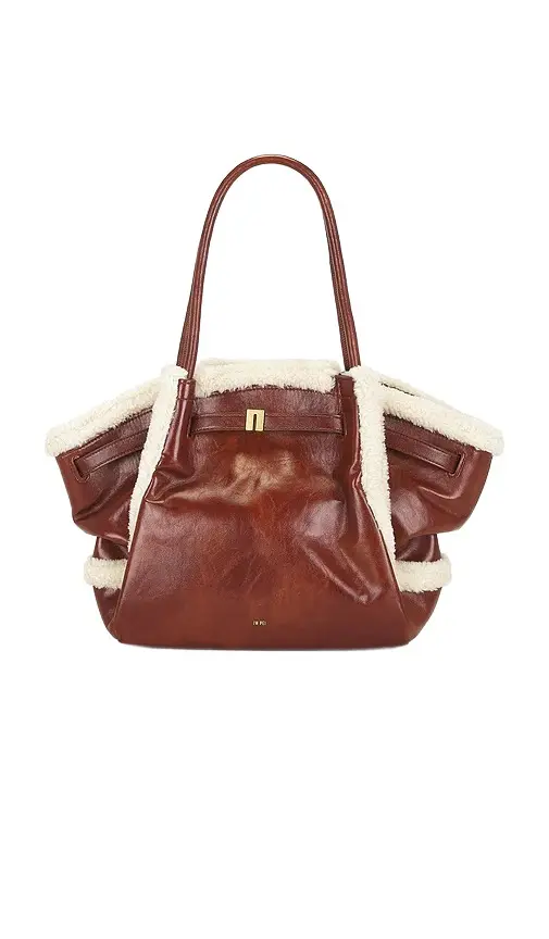 JW PEI Hana Medium Faux Shearling Trim Tote Bag