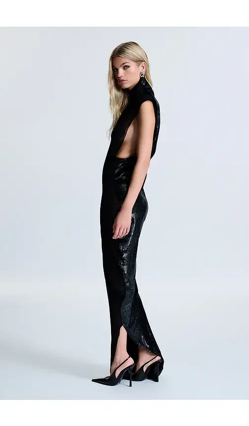 REVOLVE LOS ANGELES Zea Velvet & Gerogette Gown | Thumbnail 2
