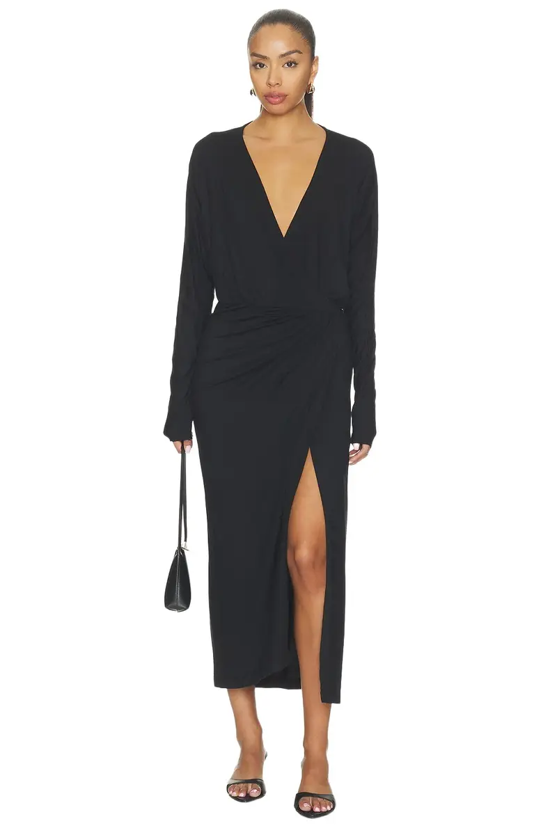 ÉTERNE Daria Soft Jersey Midi Dress