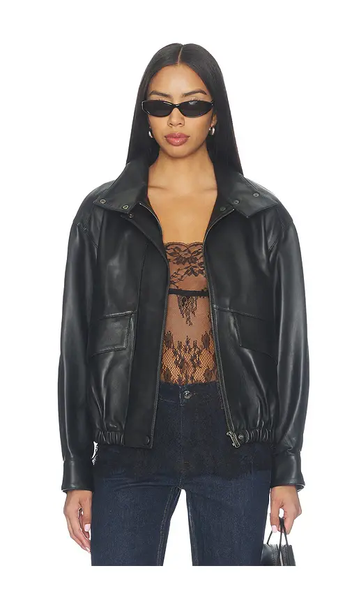 Joe's Jeans The Cohen Leather Bomber Jacket | Thumbnail 2 Joe's Jeans The Cohen Leather Bomber Jacket | Thumbnail 2