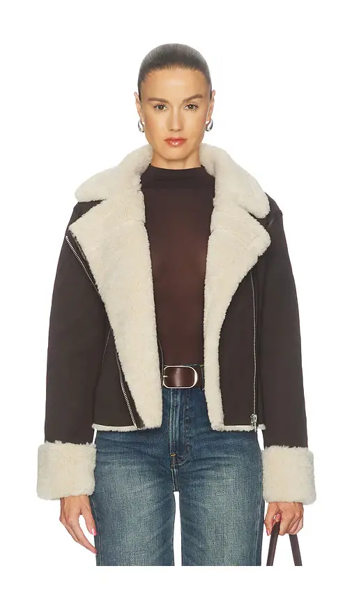 Hudson Jeans Faux Suede Shearling Jacket | Thumbnail 2 Hudson Jeans Faux Suede Shearling Jacket | Thumbnail 2
