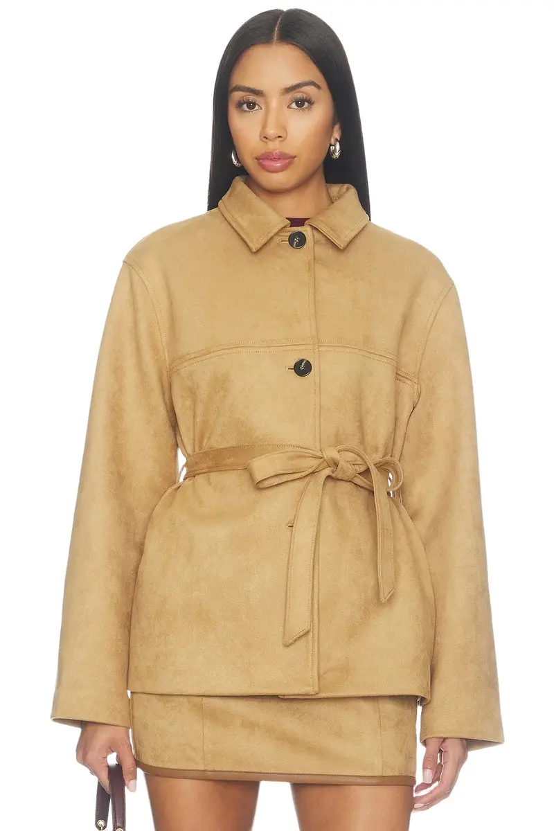 Elodie the Label Terrain Belted Faux Suede Jacket