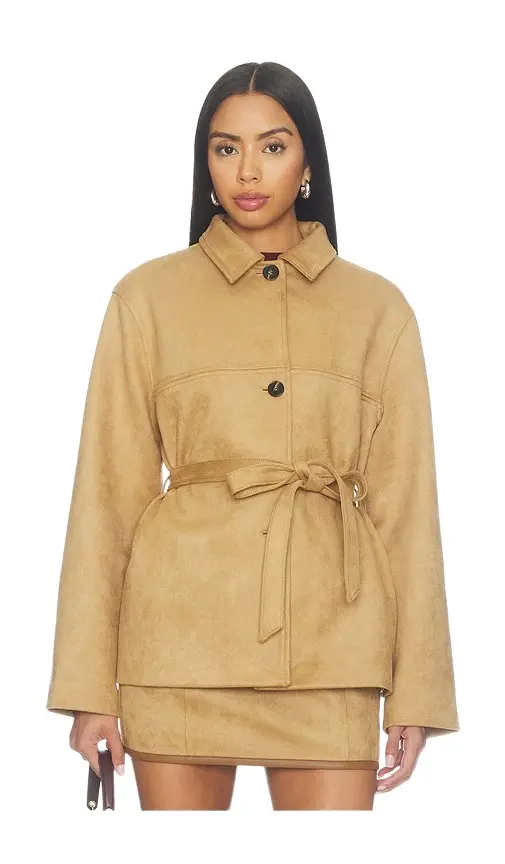 Elodie the Label Terrain Belted Faux Suede Jacket