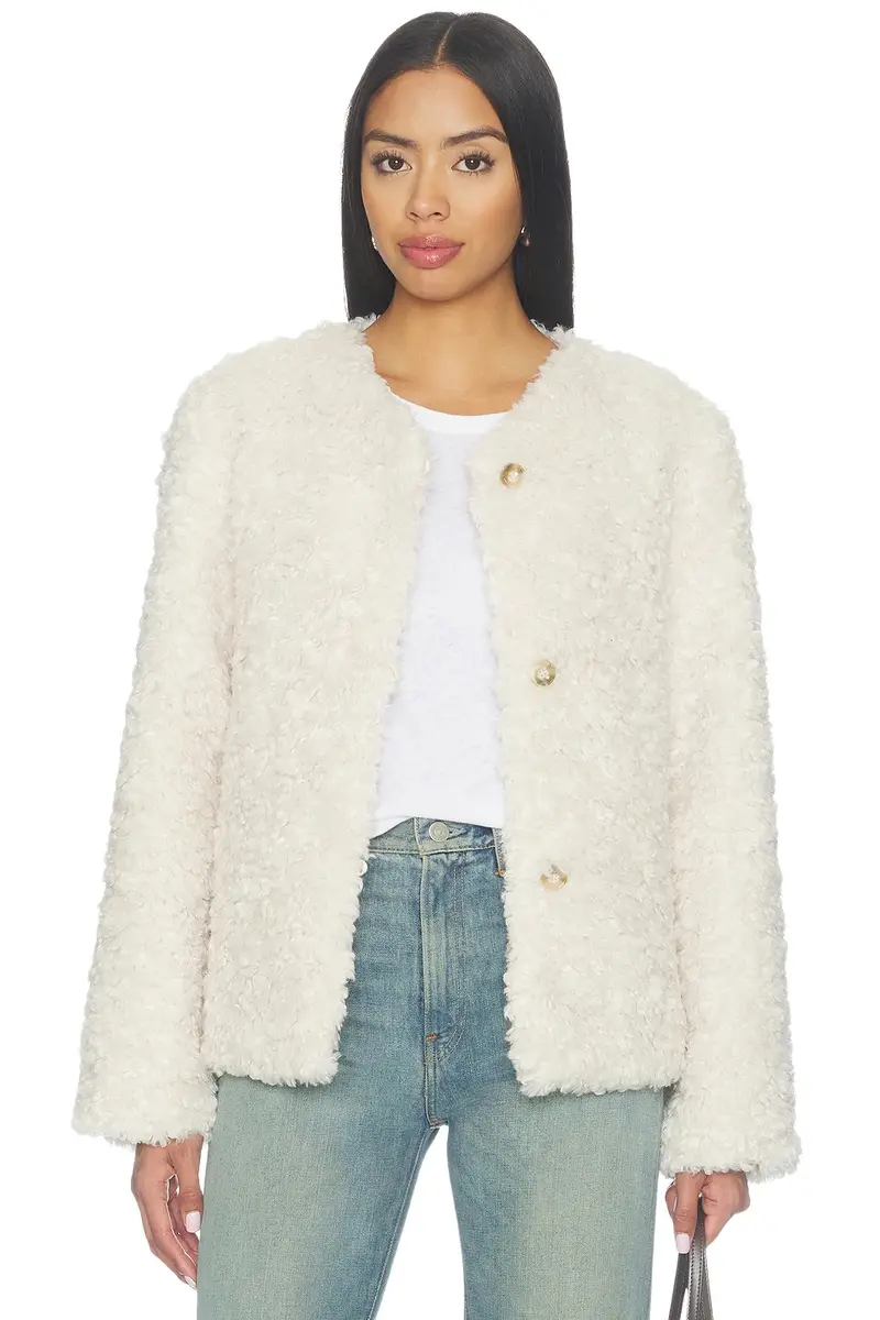 Elodie the Label Frame Faux Fur Short Coat