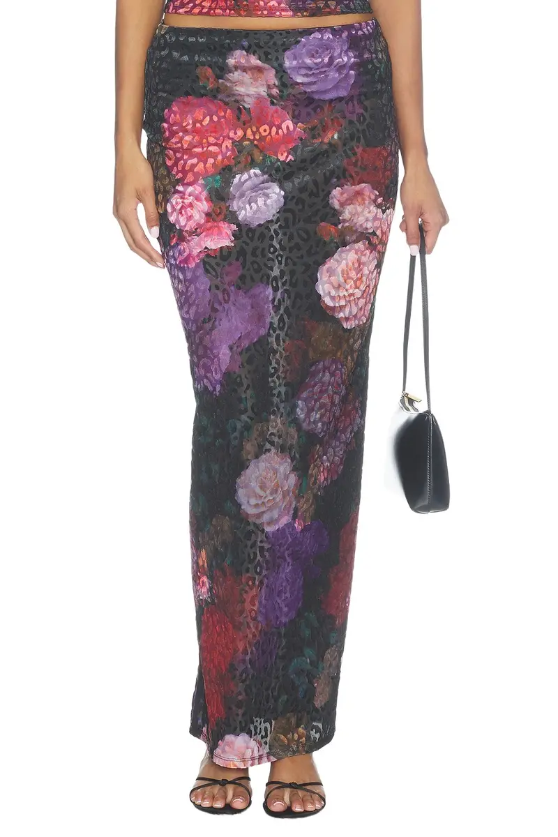 AFRM Vanya Burnout Velvet Skirt