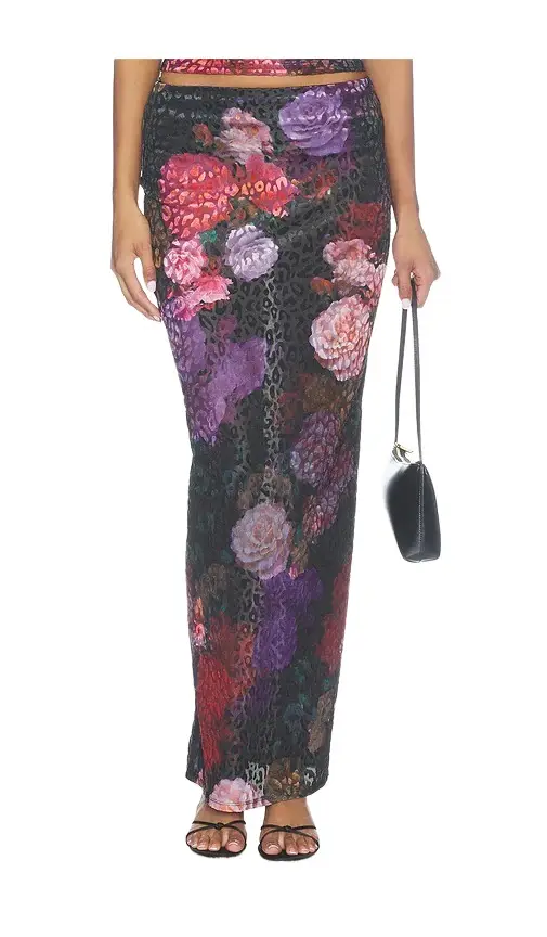 AFRM Vanya Burnout Velvet Skirt
