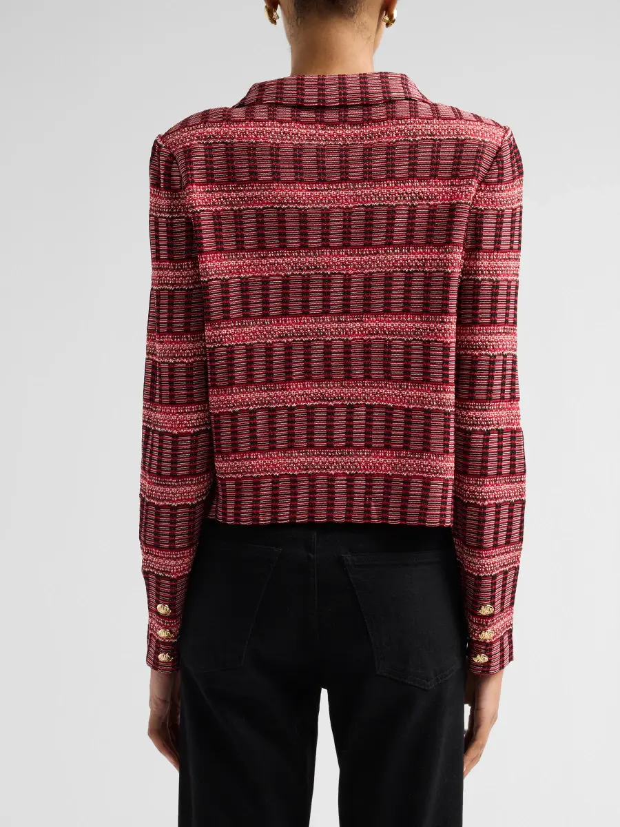 Ming Wang Women's x Anna Marie Multi-Stitch Knit Cropped Jacket | Thumbnail 3 Ming Wang Women's x Anna Marie Multi-Stitch Knit Cropped Jacket | Thumbnail 3