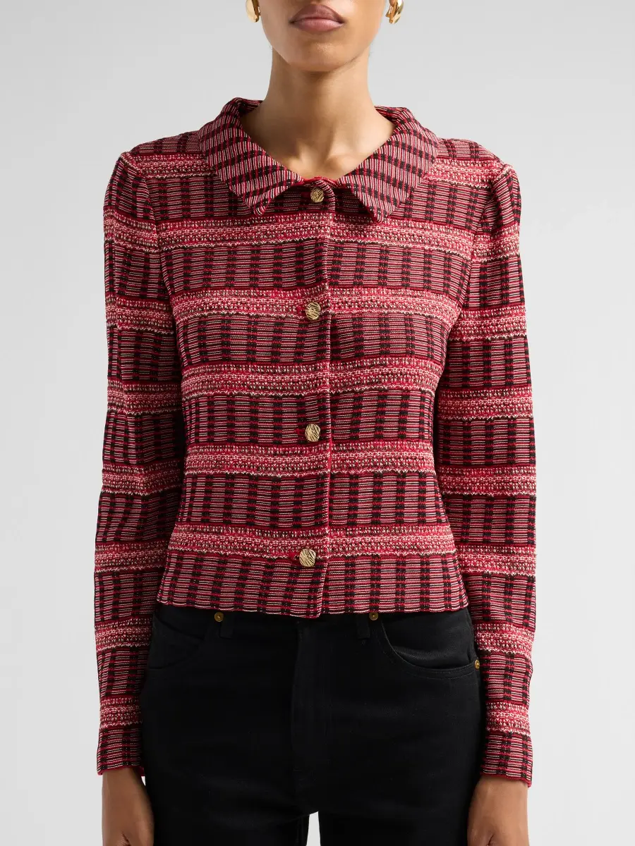 Ming Wang Women's x Anna Marie Multi-Stitch Knit Cropped Jacket | Thumbnail 5 Ming Wang Women's x Anna Marie Multi-Stitch Knit Cropped Jacket | Thumbnail 5