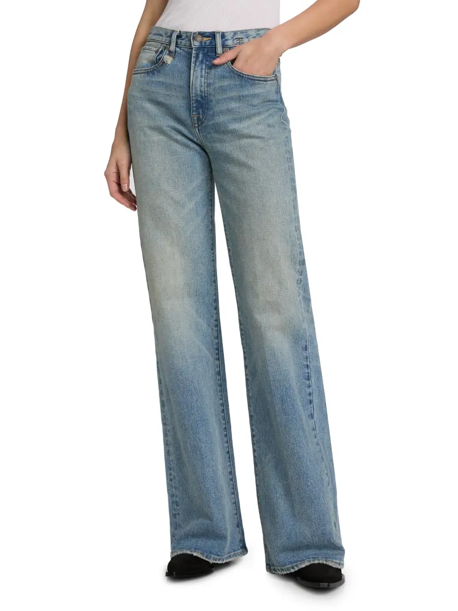 R13 Women's Charlotte Washed-Denim High-Rise Straight-Leg Jeans | Thumbnail 3 R13 Women's Charlotte Washed-Denim High-Rise Straight-Leg Jeans | Thumbnail 3