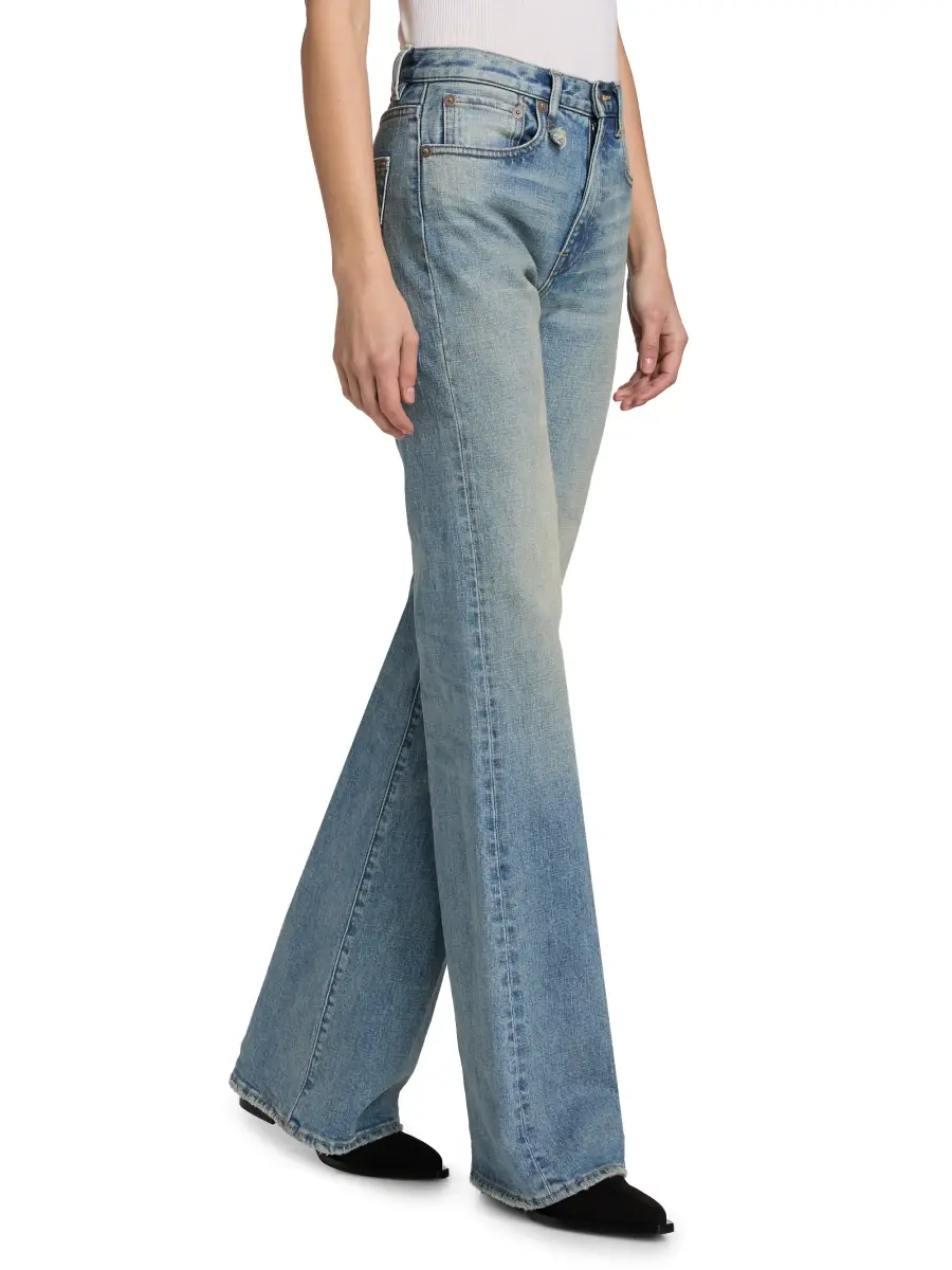 R13 Women's Charlotte Washed-Denim High-Rise Straight-Leg Jeans | Thumbnail 4 R13 Women's Charlotte Washed-Denim High-Rise Straight-Leg Jeans | Thumbnail 4