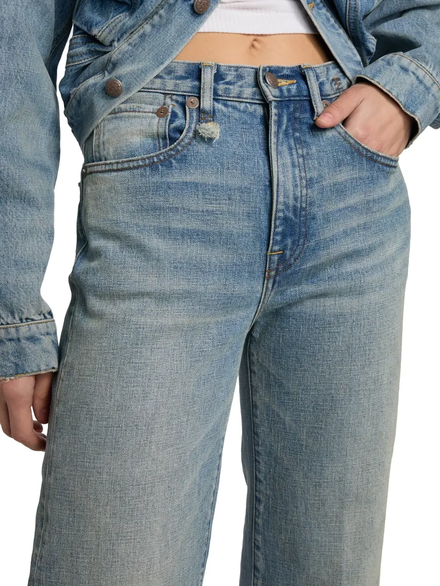 R13 Women's Charlotte Washed-Denim High-Rise Straight-Leg Jeans | Thumbnail 6 R13 Women's Charlotte Washed-Denim High-Rise Straight-Leg Jeans | Thumbnail 6