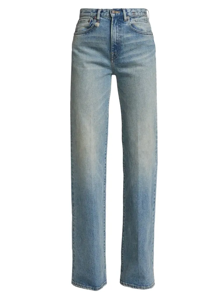 Women's Charlotte Washed-Denim High-Rise Straight-Leg Jeans Women's Charlotte Washed-Denim High-Rise Straight-Leg Jeans