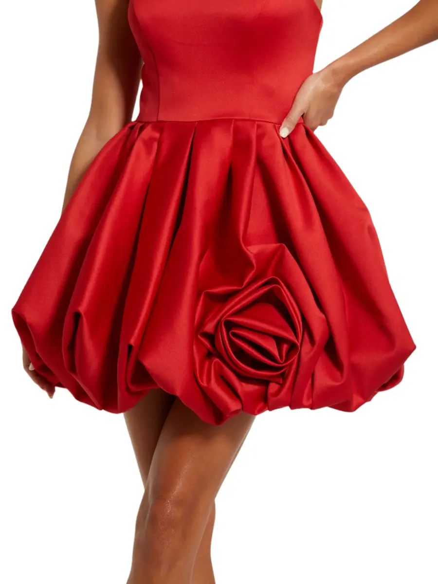 Mac Duggal Women's Rose Ruffle Bubble Minidress | Thumbnail 3 Mac Duggal Women's Rose Ruffle Bubble Minidress | Thumbnail 3