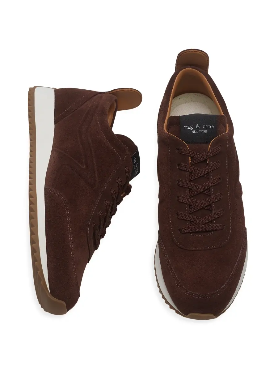 rag & bone Women's Retro Runner Suede Low-Top Sneakers | Thumbnail 4