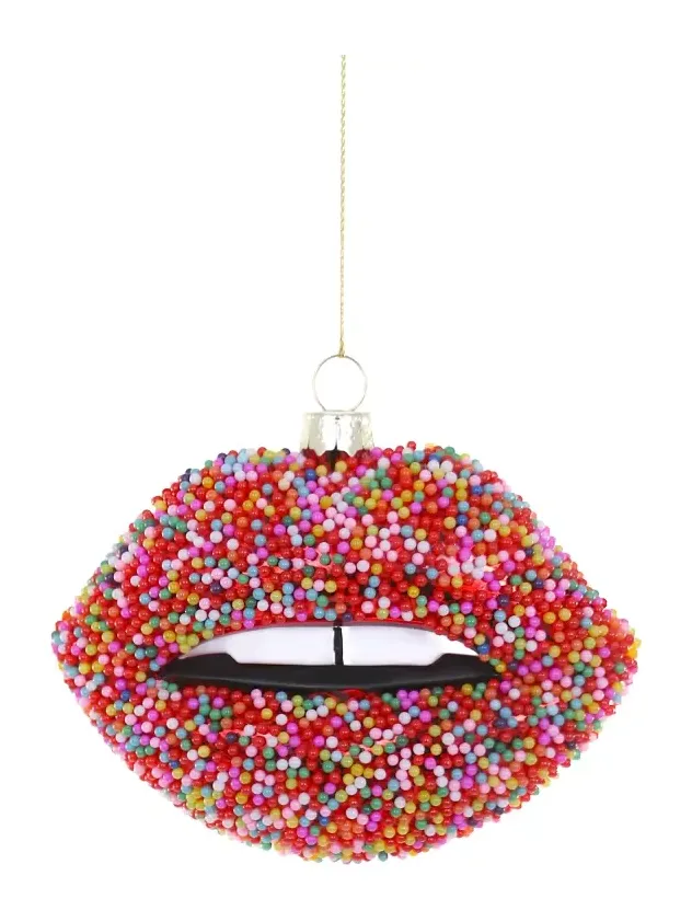 Cody Foster & Co Candy Lips Glass Ornament