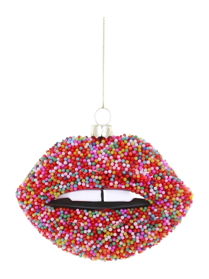 Cody Foster & Co Candy Lips Glass Ornament