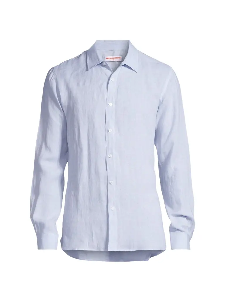 Orlebar Brown Men's Justin Linen Button-Front Shirt