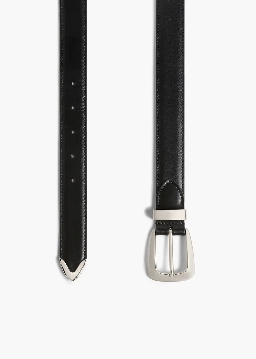 Khaite Benny Belt In Black Leather With Silver | Thumbnail 2 Khaite Benny Belt In Black Leather With Silver | Thumbnail 2