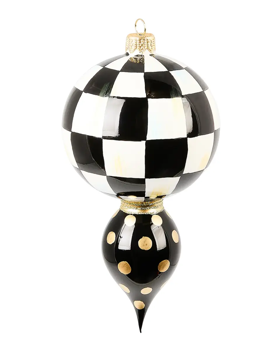 MacKenzie-Childs Courtly Noel Drop Glass Christmas Ornament | Thumbnail 2 MacKenzie-Childs Courtly Noel Drop Glass Christmas Ornament | Thumbnail 2