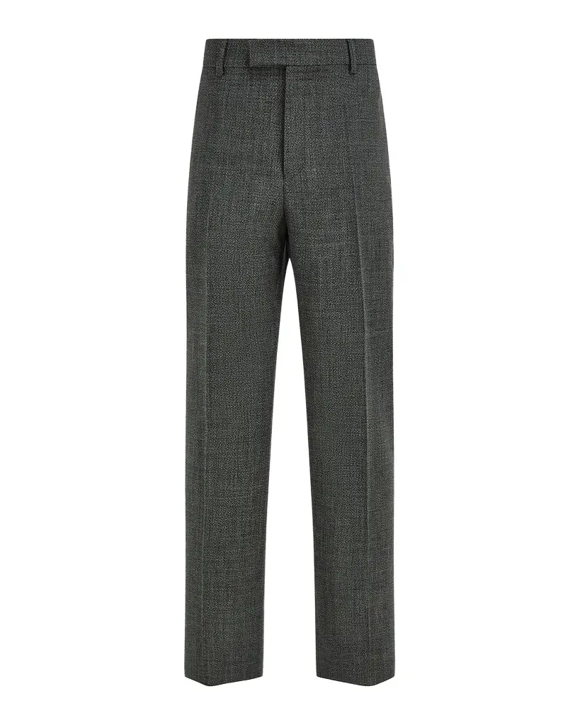 Ferragamo Men's Wool Chevron Tailored Trousers