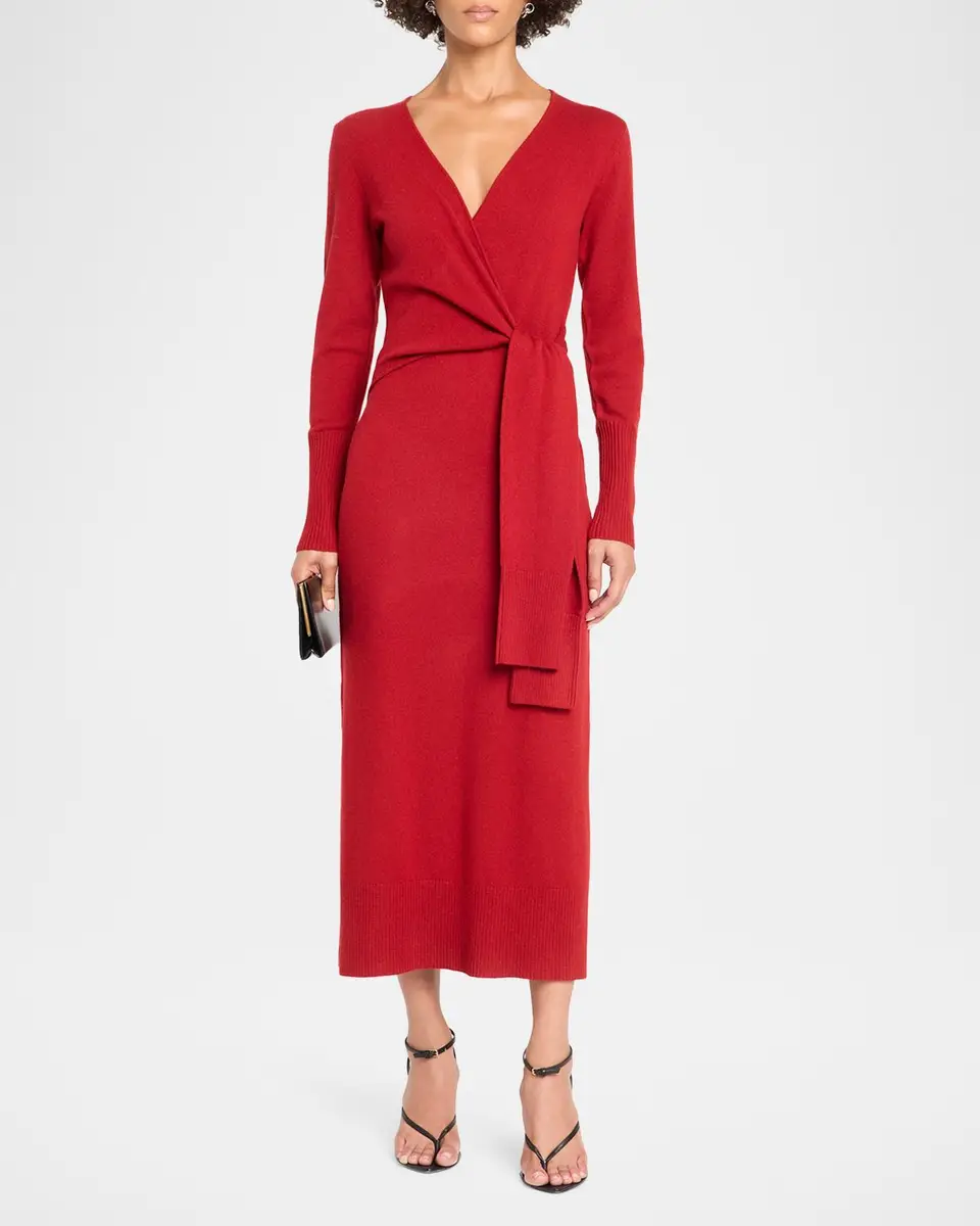 Veronica Beard Salomez Knit Wrap Midi Dress | Thumbnail 2