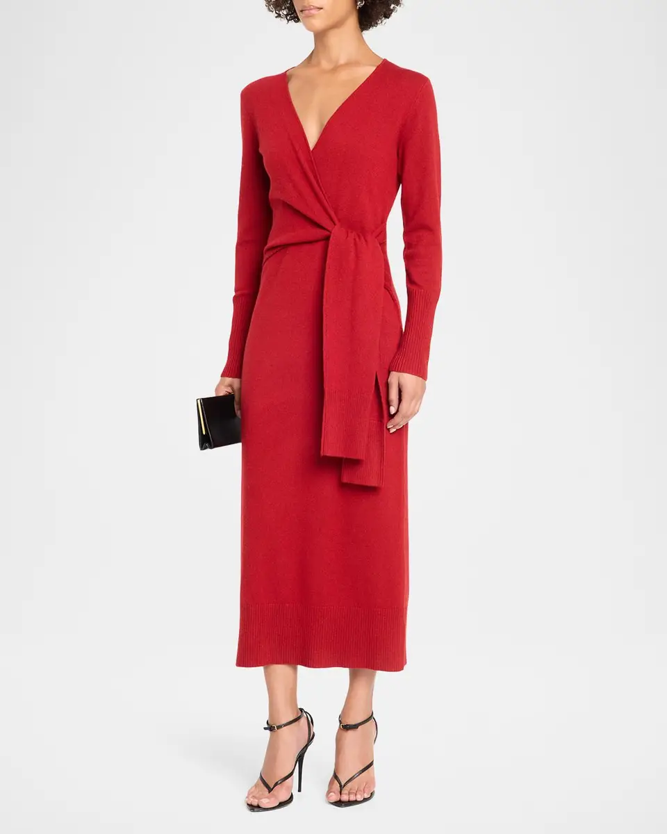 Veronica Beard Salomez Knit Wrap Midi Dress | Thumbnail 4