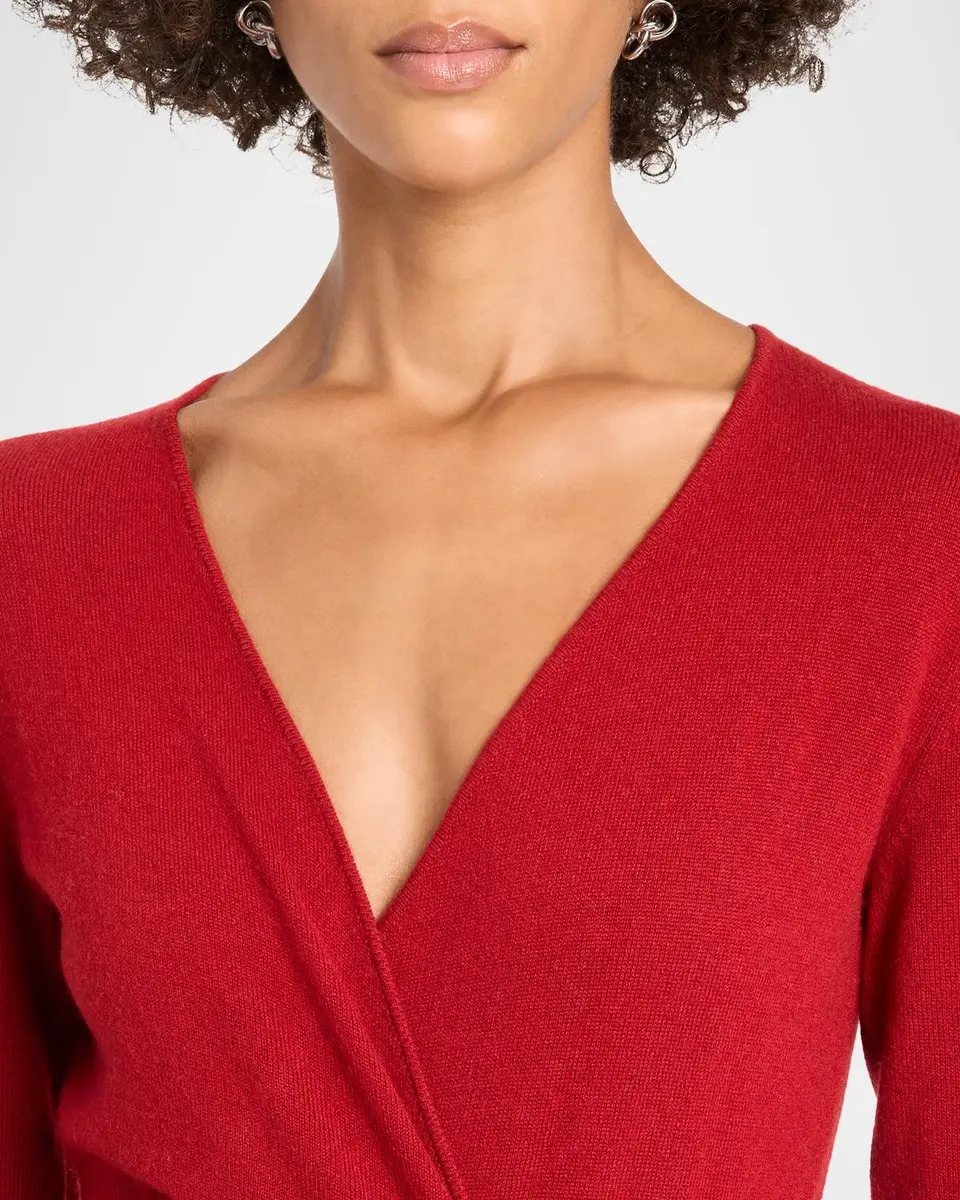 Veronica Beard Salomez Knit Wrap Midi Dress | Thumbnail 5
