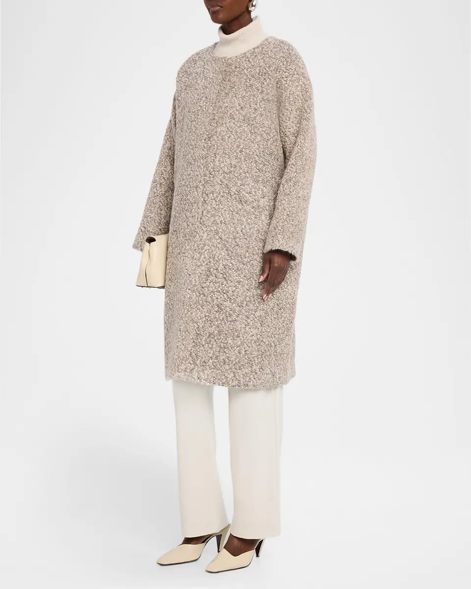 Eileen Fisher Crewneck Boucle Alpaca-Wool Coat | Thumbnail 4 Eileen Fisher Crewneck Boucle Alpaca-Wool Coat | Thumbnail 4